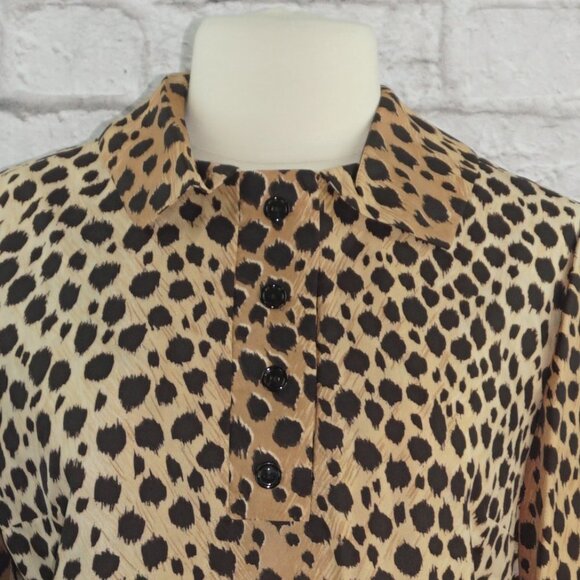 Vintage 60s Leopard Print Blouse - Picture 3 of 6